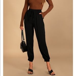 Lulu’s Hit the Jackpot Black Jogger Pants